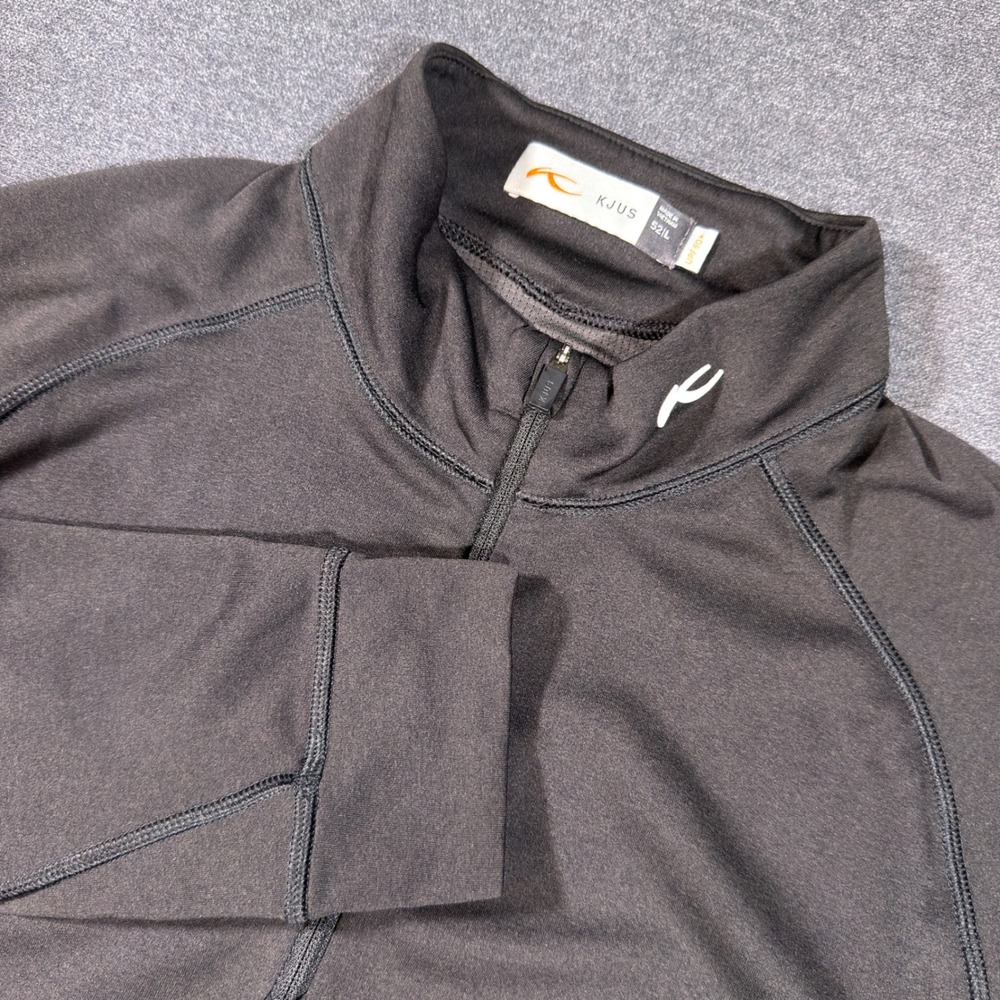 KJUS Keano Half-Zip Pullover Men Large 52L Black UPF 50+ Golf Performance